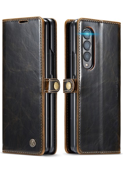 Retro Tarzı Cüzdan Kılıf Samsung Galaxy Z Fold4 ile Uyumlu (Yurt Dışından)