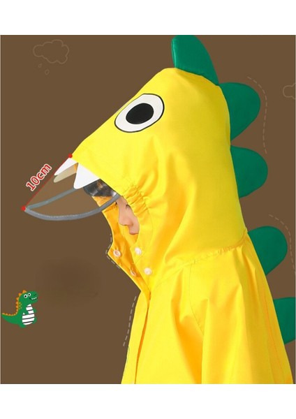 Goodtool Çocuk Karikatür Dinozor Çantalı Kapşonlu Yağmurluk Seti - Sarı (Yurt Dışından) fiyatları