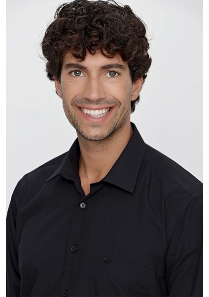 Erkek Siyah Basic Cepli Regular Fit Rahat Kesim Gömlek fırsatları