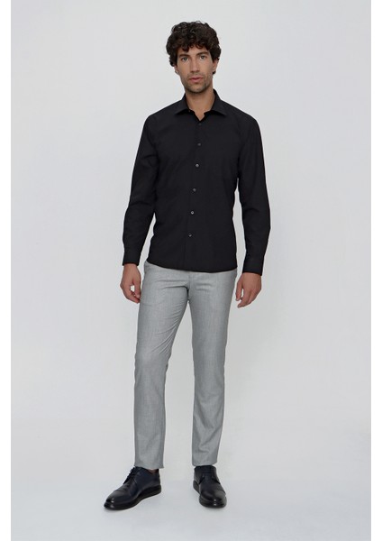 Erkek Siyah Basic Cepli Regular Fit Rahat Kesim Gömlek indirimleri