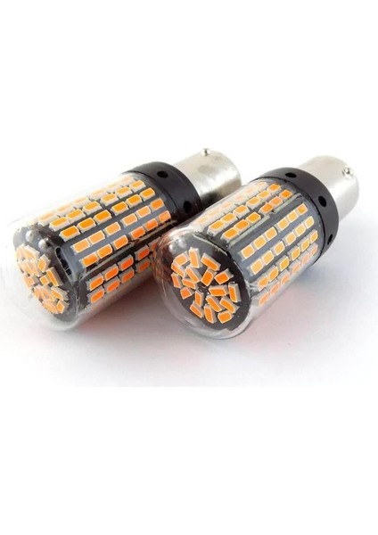 Sinyal Ampulü 150 LED Turuncu 12V Tek Duy LED Ampul Gündüz LED