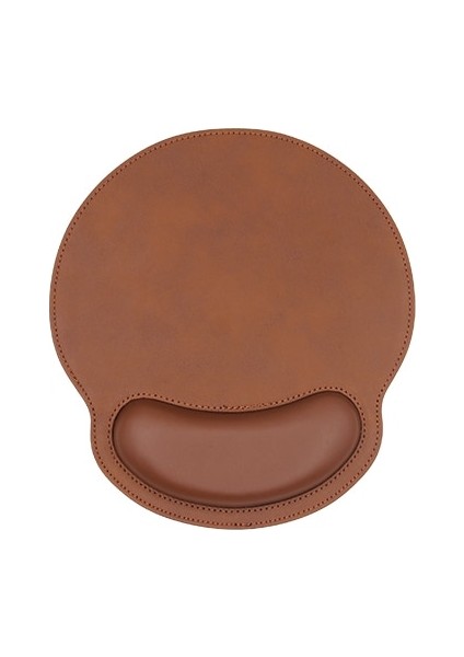 Pu Ergonomik Bilek Desteği Su Geçirmez Yüzey Deri Mouse Pad - Kahverengi (Yurt Dışından)