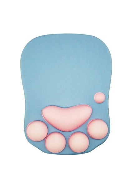 Yumuşak Silikon Sevimli Kedi 3D Mouse Pad - Mavi (Yurt Dışından)