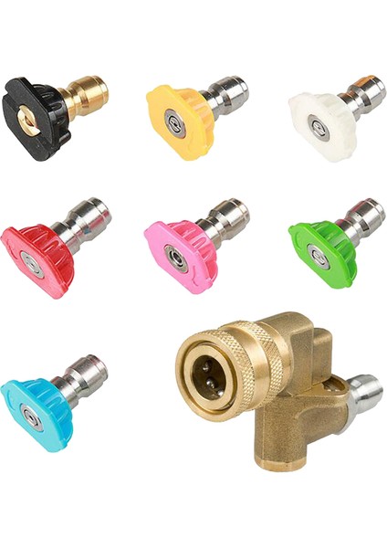 7 x Basınçlı Yıkayıcı Püskürtme Nozumu Ipuçları Birden Fazla Derece Set 1/4 '' Npt 5000PSI(Yurt Dışından) fiyatları