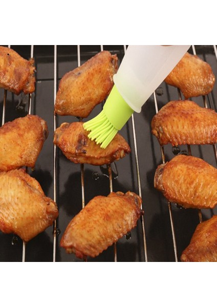 Isıya Dayanıklı Izgara Yağ Şişesi Fırçası Silikon Barbekü Basting Fırçaları Yeşil modelleri