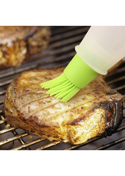 Isıya Dayanıklı Izgara Yağ Şişesi Fırçası Silikon Barbekü Basting Fırçaları Yeşil fırsatları