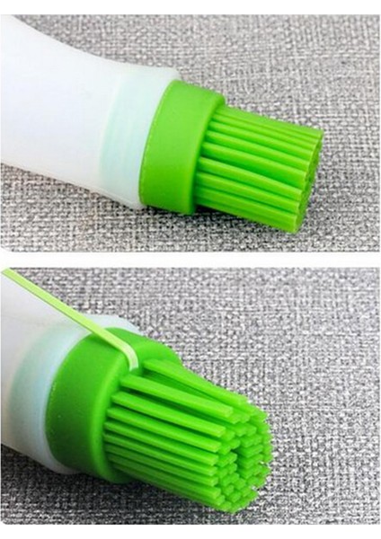 Isıya Dayanıklı Izgara Yağ Şişesi Fırçası Silikon Barbekü Basting Fırçaları Yeşil indirimleri