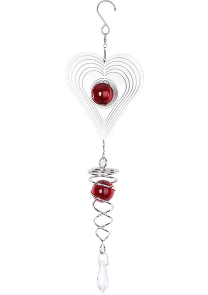 Paslanmaz Çelik Spiral Kuyruk Dekoratif Rüzgar Spinner Açık Dekor Kırmızı Kalp modelleri