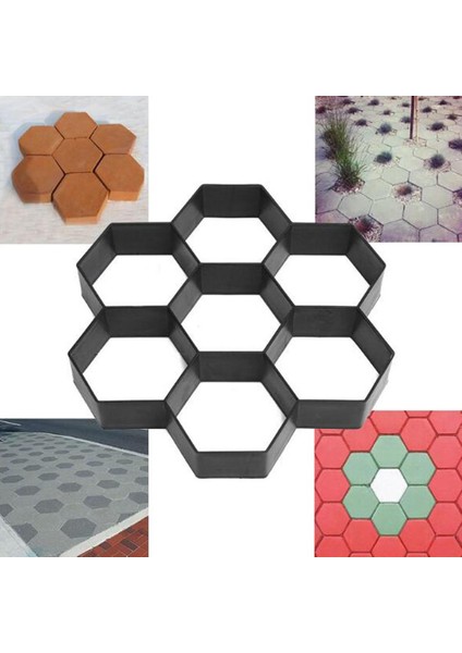 7-Hexagon Yürüyüş Yapımcısı Beton Basamak Taş Kalıp Bahçe Yol Kalıp Kalıp
