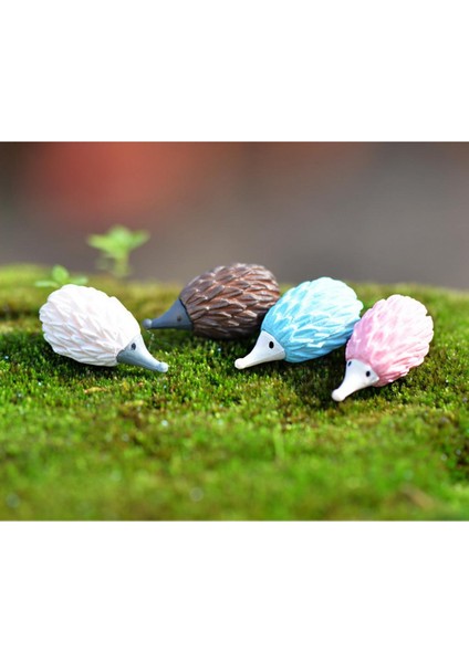 4 Adet Mikro Peyzaj Mini Reçine Bonsai Diy Bahçe Dekor Renkli Kirpi(Yurt Dışından)