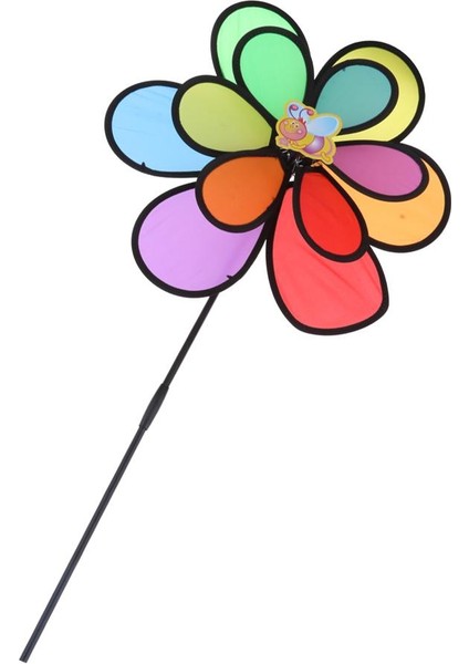 Çift Yel Değirmeni Bahçe Süsü Rüzgar Spinner Whirligig Çocuk Oyuncakları indirimleri