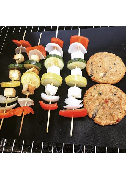 5 Parça Yeniden Kullanılabilir Barbekü Izgara Matı - Siyah (Yurt Dışından)