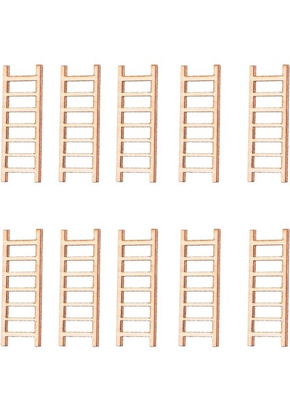 10 Adet Küçük Ahşap Merdivenler Mikro Peyzaj Süslemesi Azaltıcı Zanaat Diy Dekor