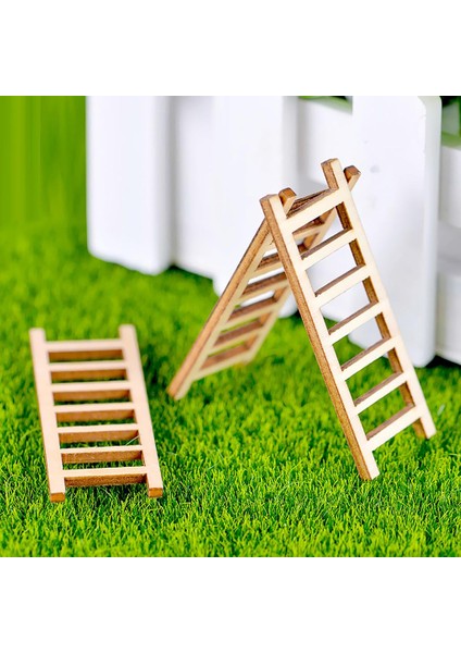 10 Adet Küçük Ahşap Merdivenler Mikro Peyzaj Süslemesi Azaltıcı Zanaat Diy Dekor fiyatları