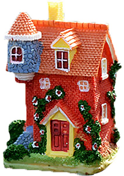 1 Adet Mini Reçine Villa Heykeli Diy Moss Mikro Peyzaj Dekorasyon Bahçesi (Ramdon
