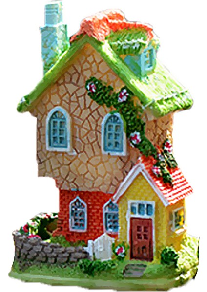 1 Adet Mini Reçine Villa Heykeli Diy Moss Mikro Peyzaj Dekorasyon Bahçesi (Ramdon indirimleri