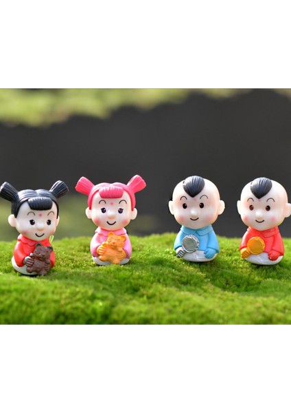 4 Adet Mikro Peyzaj Mini Reçine Bonsai Peri Bahçe Dekor Karikatür Çocuklar fiyatları