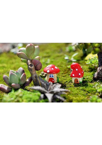 3pcs Minyatür Karikatür Mantar Dollhouse Bonsai Peri Peyzaj Dekor modelleri