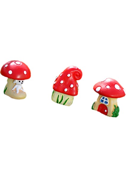 3pcs Minyatür Karikatür Mantar Dollhouse Bonsai Peri Peyzaj Dekor indirimleri