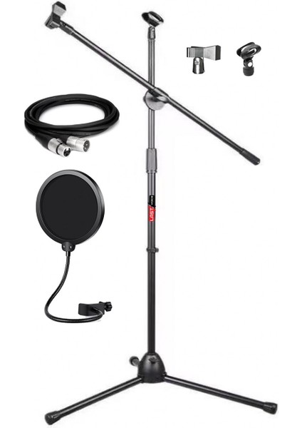 Ms06 Mikrofon Standı + Pop Filtre + XLR Kablo