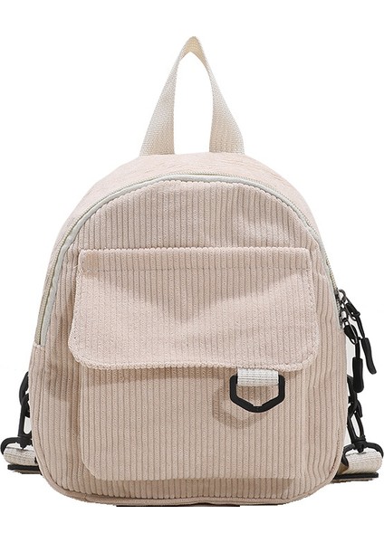 Corduroy Mini Küçük Yün Şerit Sırt Çantası Düz ​​renk Moda Çanta Kalem Kutusu (Yurt Dışından)