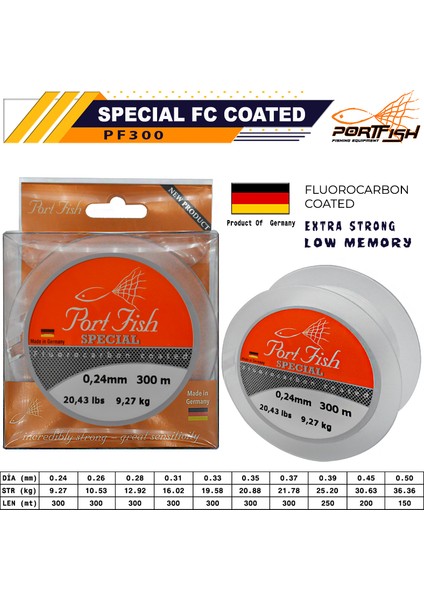 Special Fluoro Carbon Coated 300 mt 0,24 - 300 mt