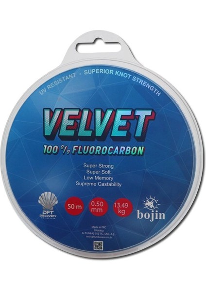 Bojin Velvet Fluorocarbon 50 M 0.50 mm Misina fiyatları