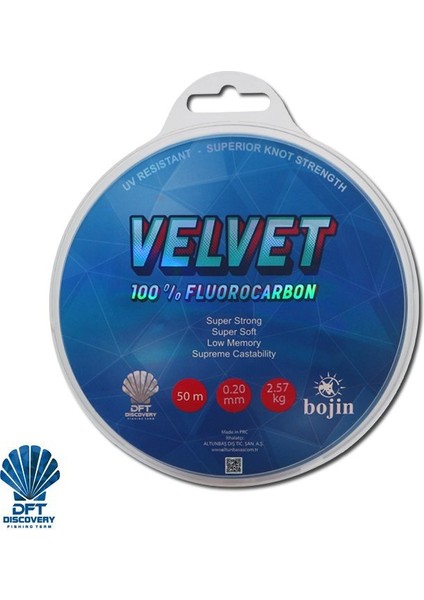 Bojin Velvet Fluorocarbon 50 M 0.20 mm Misina