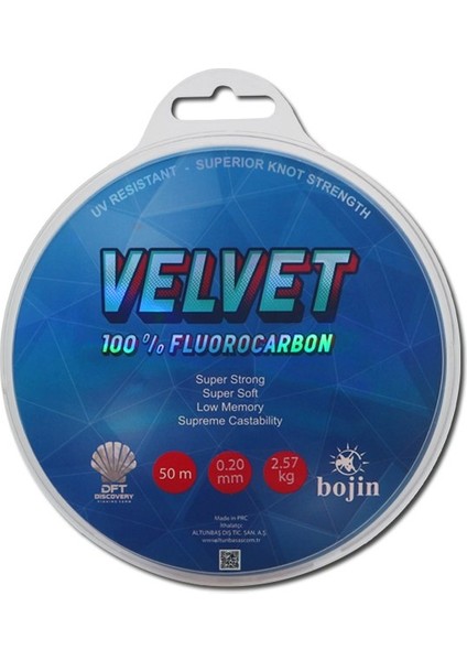 Bojin Velvet Fluorocarbon 50 M 0.20 mm Misina fiyatları