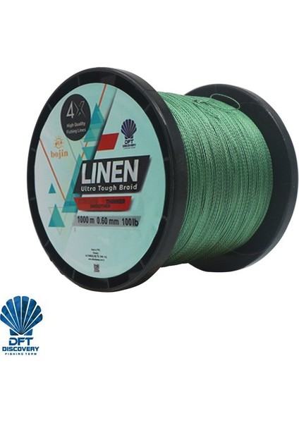 Bojin 4x Linen Ip Misina 0.60 mm 1000M Yeşil