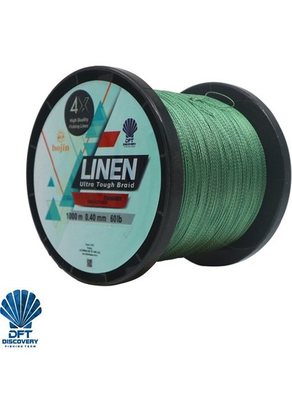 Bojin 4x Linen Ip Misina 0.40 mm 1000M Yeşil