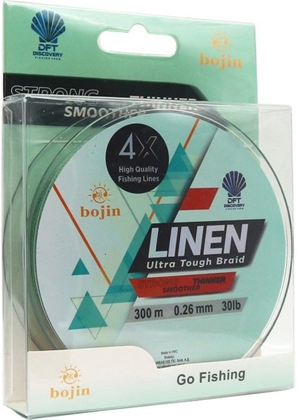 Bojin 4x Linen Ip Misina 0.26 mm 300 M Yeşil