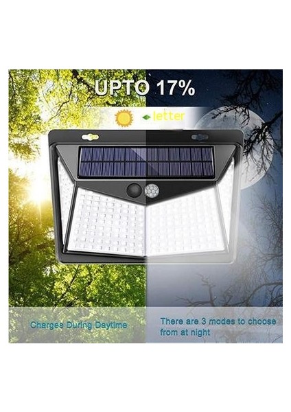 Güneş Duvar Işığı 206 Led Insan Vücudu Algılama Duvarı (Yurt Dışından)