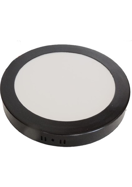 Yuvarlak Sıva Üstü Siyah 20 Watt Led Panel Armatür Trafolu Beyaz