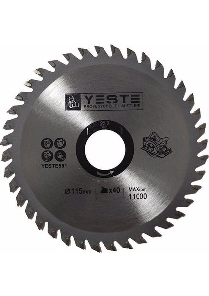 Ahşap ve Sunta Kesici Testere 115X40TX22.2MM