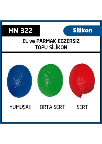 Silikon El ve Parmak Egzersiz Topu (Yumuşak-Orta-Sert) Kırmızı