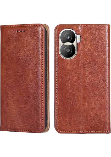 Honor X40I Için Kapaklı Telefon Kılıfı - Kahverengi (Yurt Dışından)