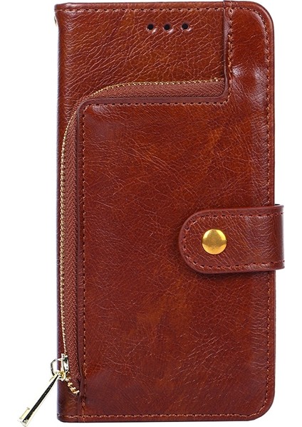 Honor X40I Için Kapaklı Cüzdan Bölmeli Telefon Kılıfı - Kahverengi (Yurt Dışından) fiyatları