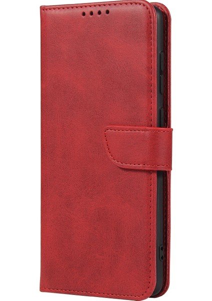 Honor V40 5g Için Deri Telefon Kılıfı - Kırmızı (Yurt Dışından)
