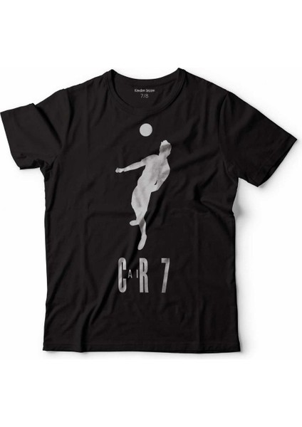 Cristiano Ronaldo Air Cr7 Typography Silüet Çocuk Tişört Siyah