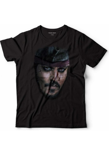 Johnny Depp Captaın Jack Sparrow Karayip Korsanları Çocuk Tişört Siyah