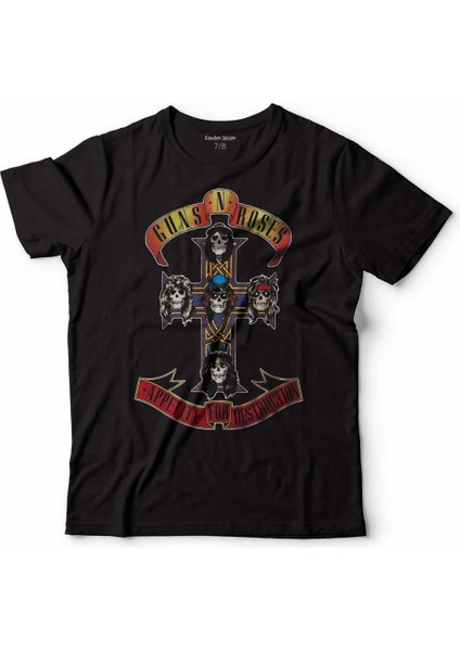 Guns N And Roses Gun Gül ve Kan Çocuk Tişört Siyah