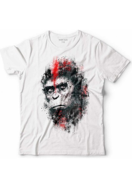 Maymunlar Cehennemi Caesar Evrim Evolutıon Maymun War Planet Apes Çocuk Tişört Beyaz