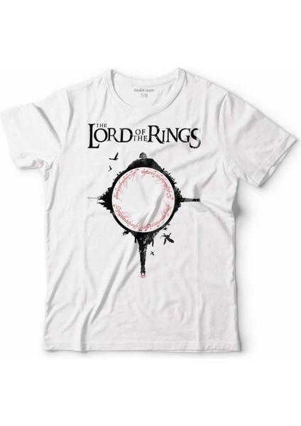Lotr Lord Of The Rıngs Yüzüklerin Efendisi Logo Çocuk Tişört Beyaz