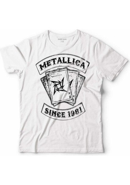 Metallıca Sınce 1981 Logo Çocuk Tişört Beyaz