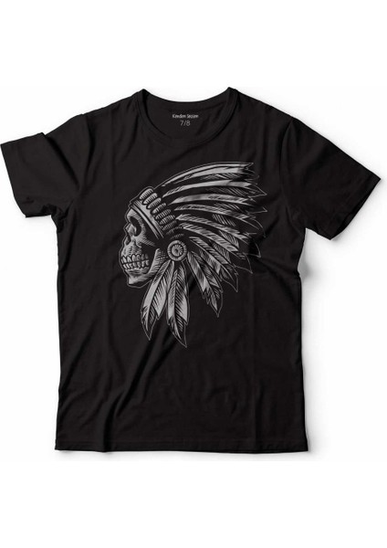 Calavera Indıa Hindistan Kuru Kafa Skull Çocuk Tişört Siyah