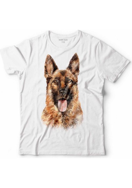 German Shepherd Alman Kurdu Polıce Dog Çocuk Tişört Beyaz