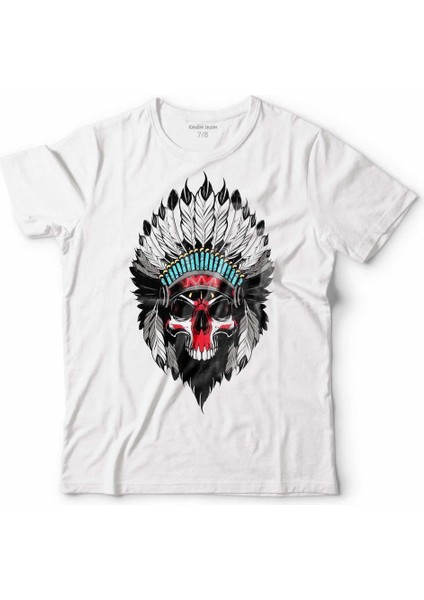 Calavera Indıa Hindistan Kuru Kafa Skull Çocuk Tişört Beyaz