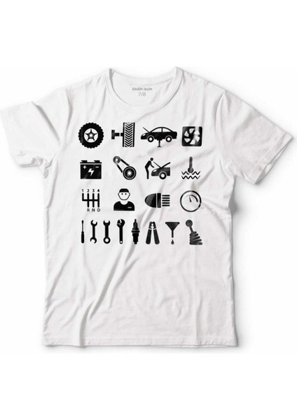 Otomobil Tamir Ekspertiz Bakım Çocuk Tişört Beyaz