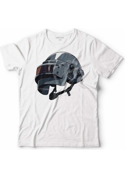Pubg Pub G Kask Helmet Miğferi Çocuk Tişört Beyaz